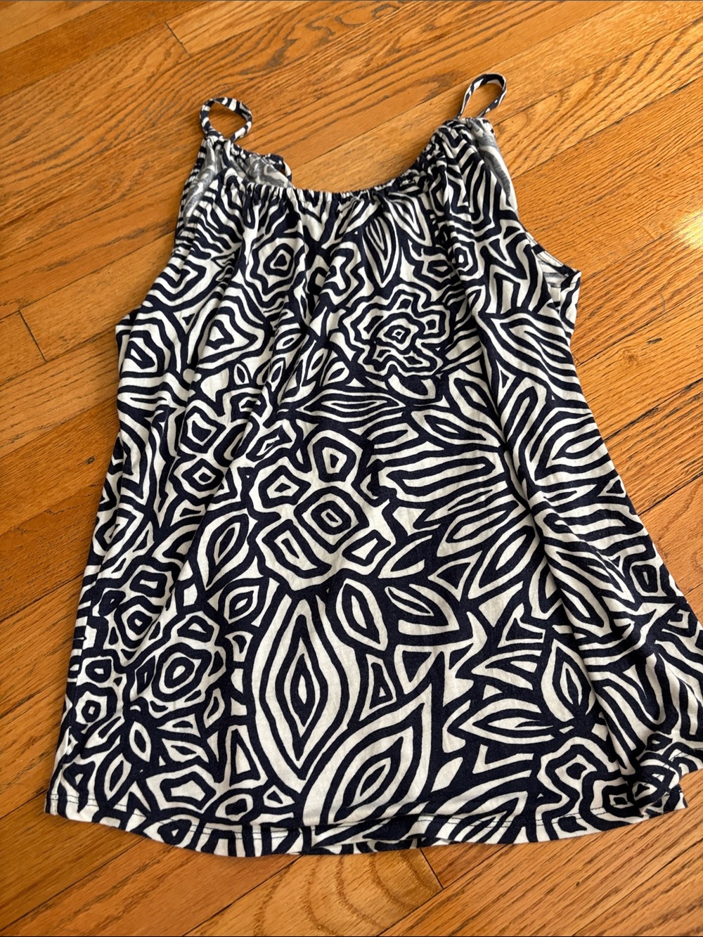 Michael Kors Navy and White Patterned Camisole